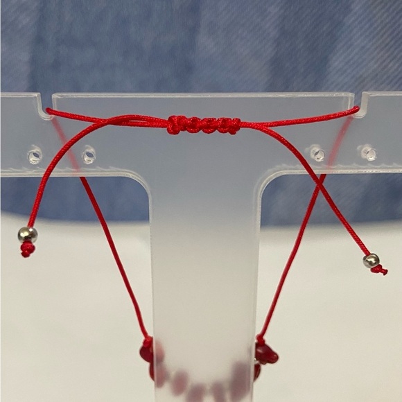 Chic Silver and Red Crystal Adjustable Bracelet - Picture 3 of 4